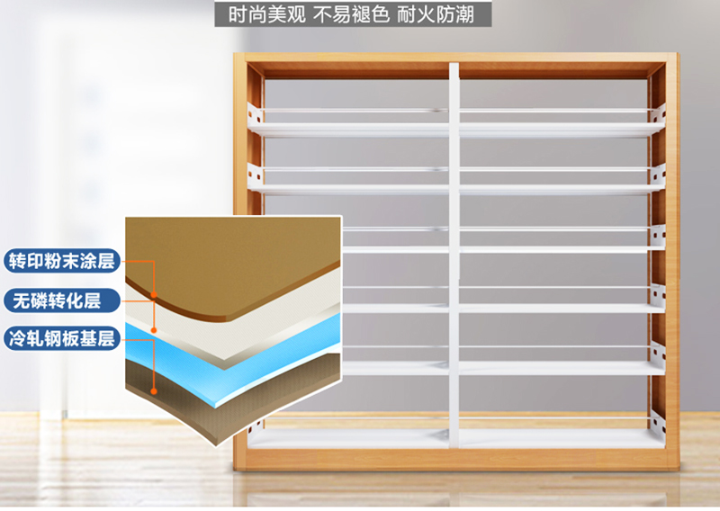 钢制双柱二节书架